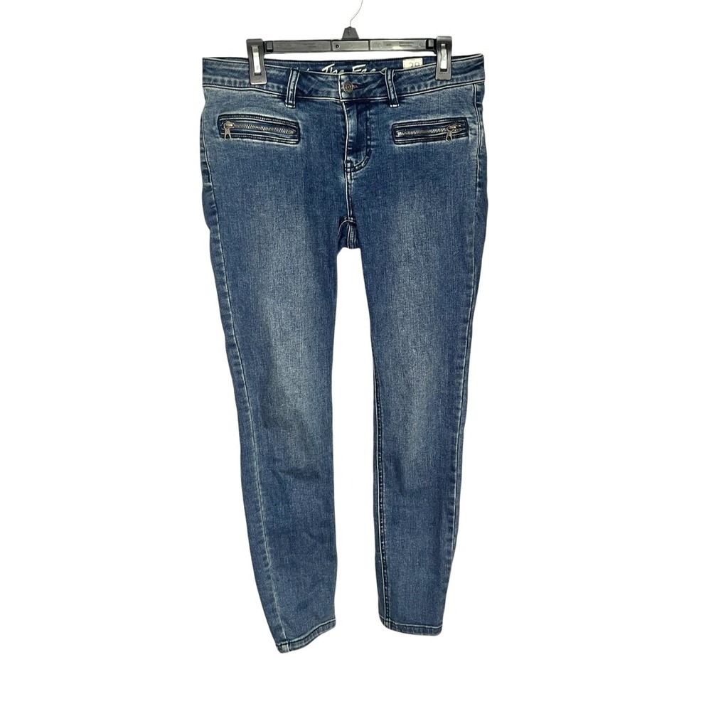 We The Free Women's Stretch Tapered‎ Jeans Zip Ankle 29 Waist 32" Inseam 28"